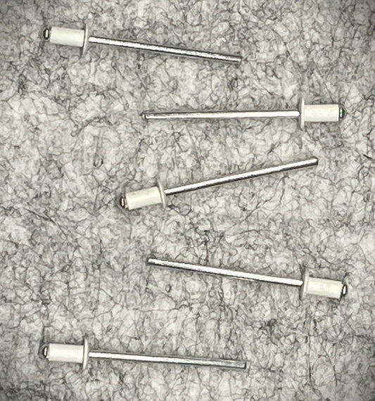 1/8" white painted rivets 100 cnt (item #1105)