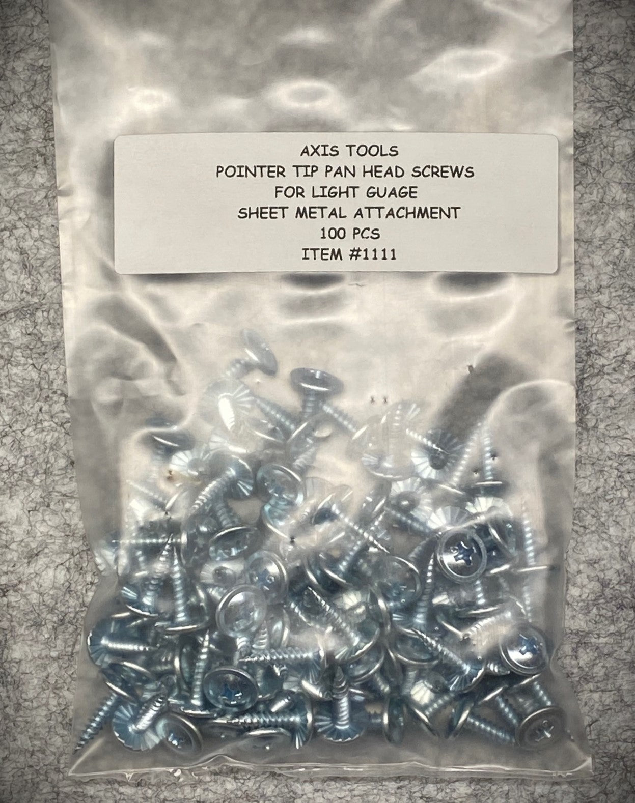 #8 x 1/2" pan head screw 100 cnt (item #1111)