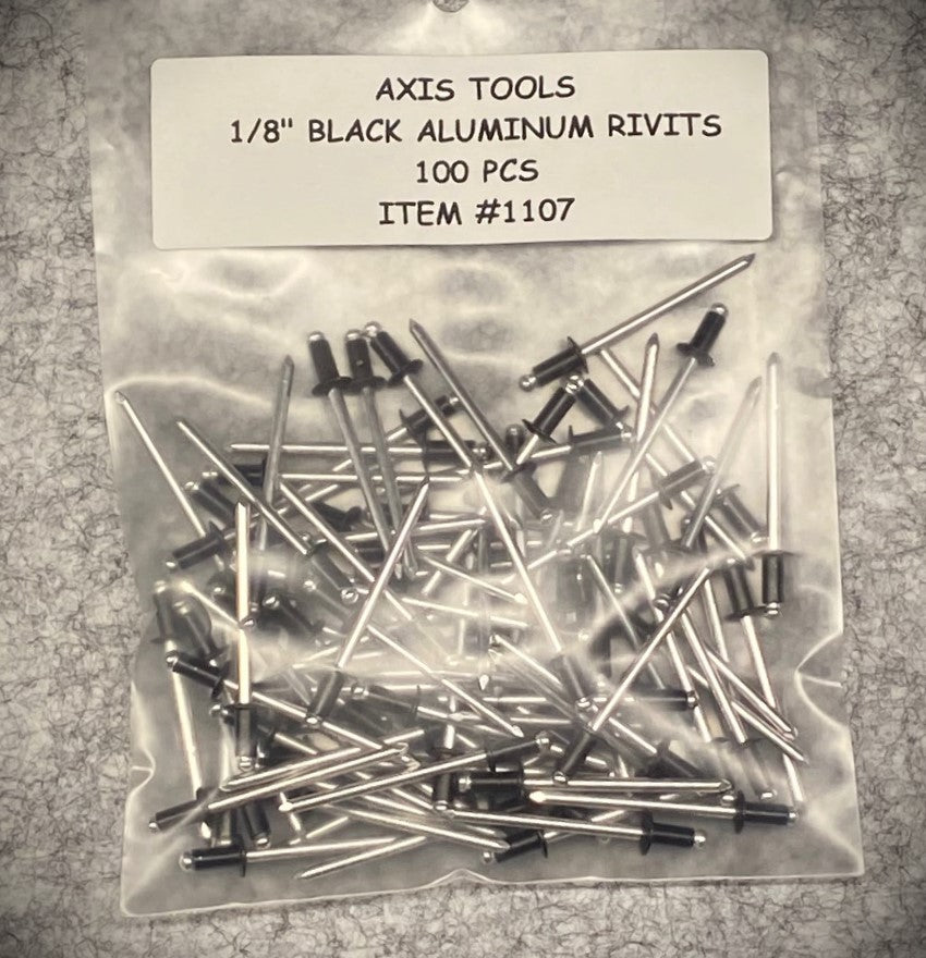 1/8" black painted rivets 100 cnt (item #1107)