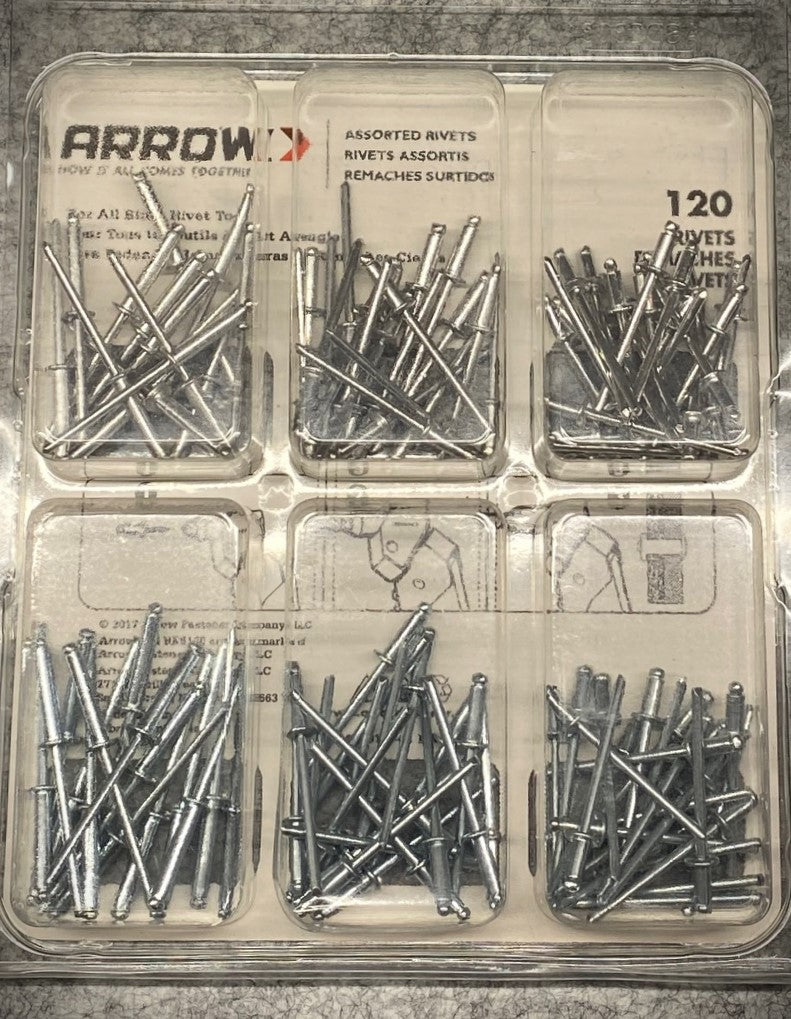 1/8" assorted rivets 120 cnt (item #1127)